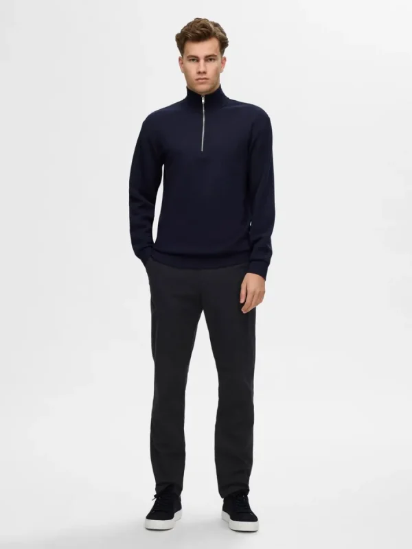 SELECTED 175 SLIM-FIT BRUSHED CHINOS Black Best Sale