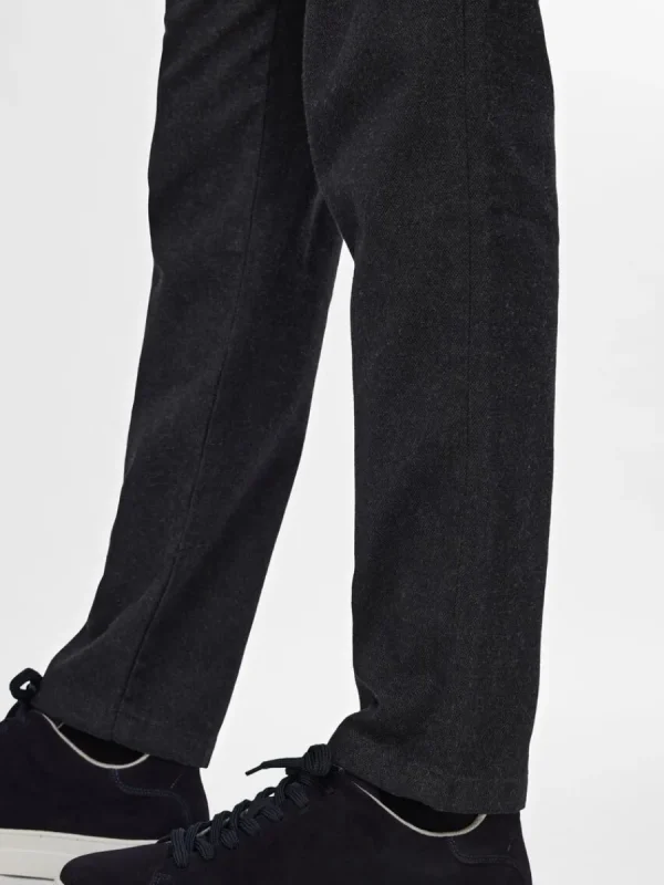 SELECTED 175 SLIM-FIT BRUSHED CHINOS Black Best Sale