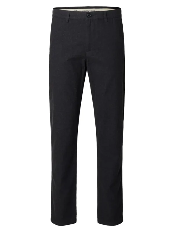 SELECTED 175 SLIM-FIT BRUSHED CHINOS Black Best Sale