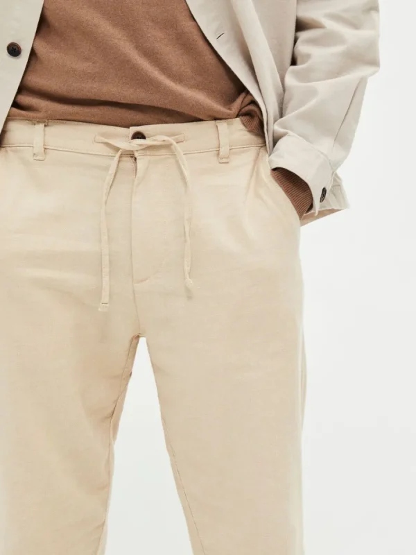 SELECTED SMAL PASSFORM AVSMALNANDE BYXOR Beige Clearance