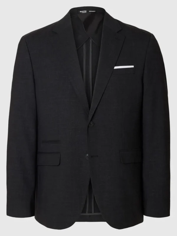 SELECTED SMAL PASSFORM ENKELKNÄPPT KAVAJ Black Clearance