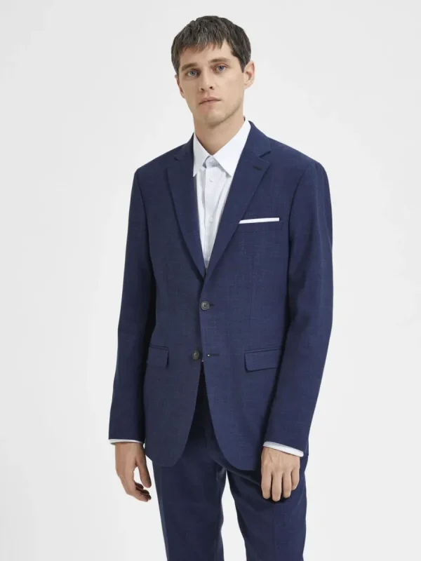 SELECTED SMAL PASSFORM ENKELKNÄPPT KAVAJ Blue Hot