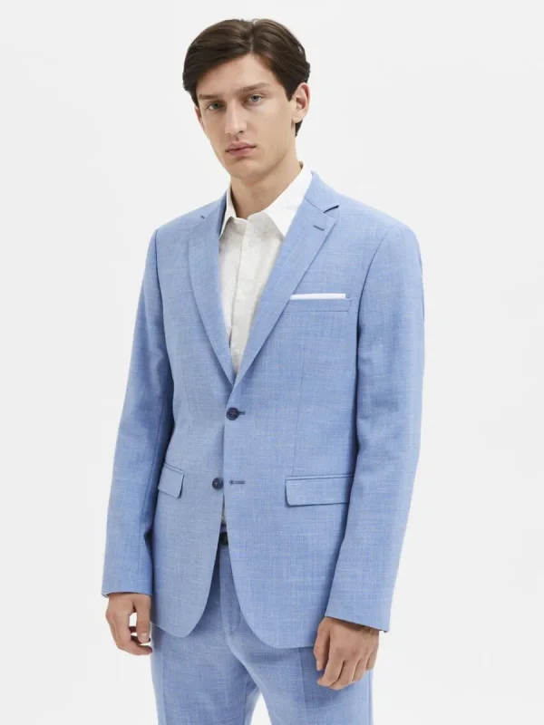 SELECTED SMAL PASSFORM ENKELKNÄPPT KAVAJ Blue Fashion