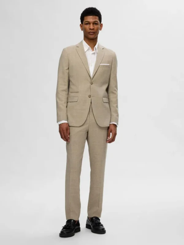 SELECTED SMAL PASSFORM ENKELKNÄPPT KAVAJ Beige Best Sale