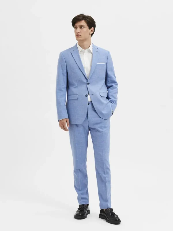 SELECTED SMAL PASSFORM ENKELKNÄPPT KAVAJ Blue Fashion