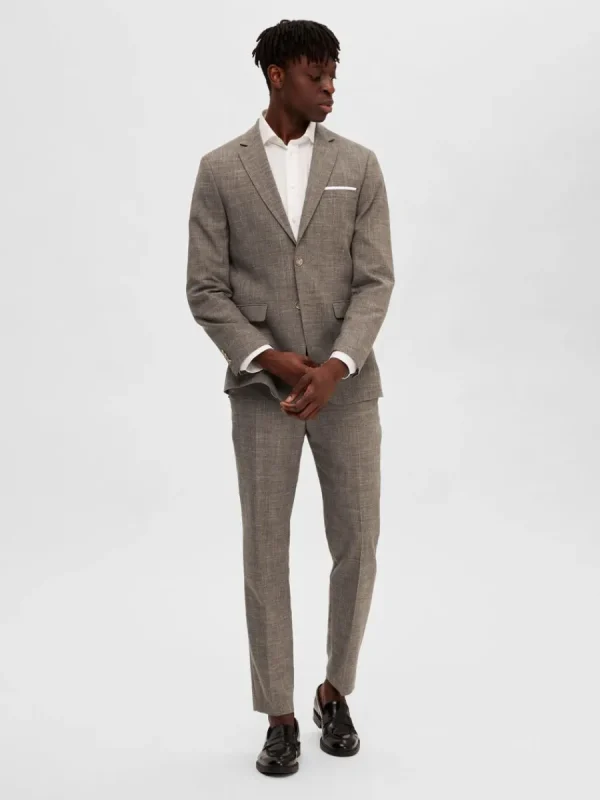 SELECTED SMAL PASSFORM ENKELKNÄPPT KAVAJ Brown Fashion