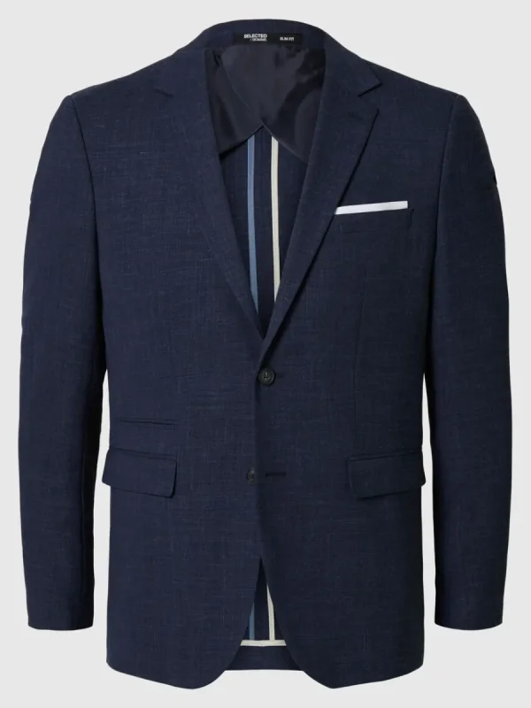 SELECTED SMAL PASSFORM ENKELKNÄPPT KAVAJ Blue Hot