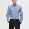 SELECTED SMAL PASSFORM SKJORTA Blue Store