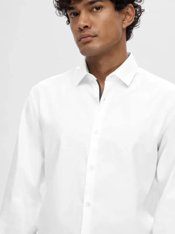 SELECTED SMAL PASSFORM SKJORTA White Hot