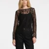 SELECTED SPETS LÅNGÄRMAD TOPP Black Clearance