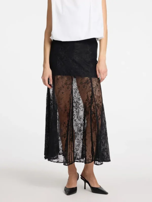 SELECTED SPETS MIDIKJOL Black Clearance