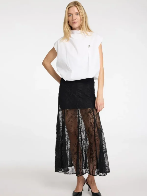 SELECTED SPETS MIDIKJOL Black Clearance