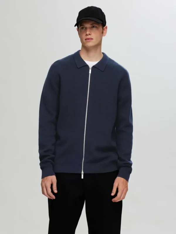 SELECTED STICKAD KOFTA MED BLIXTLÅS Blue Cheap