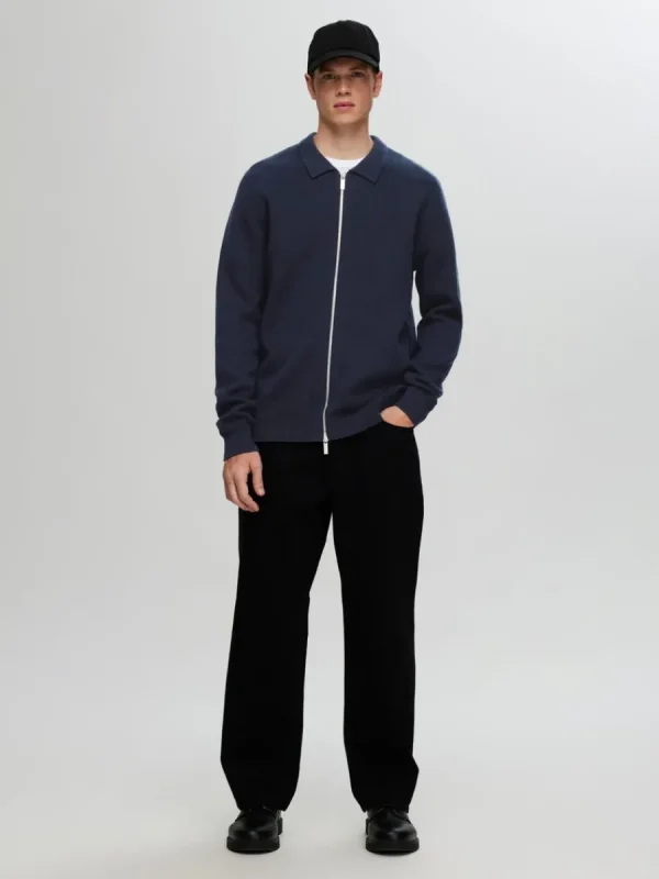 SELECTED STICKAD KOFTA MED BLIXTLÅS Blue Cheap