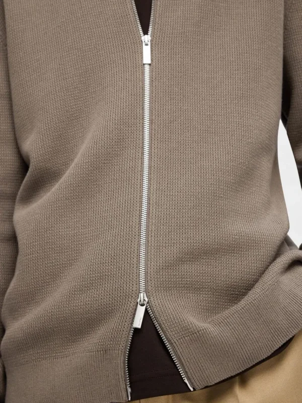 SELECTED STICKAD KOFTA MED BLIXTLÅS Brown Online