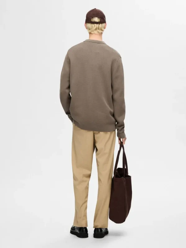 SELECTED STICKAD KOFTA MED BLIXTLÅS Brown Online