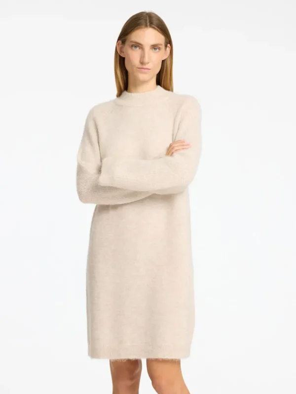 SELECTED STICKAD KORT KLÄNNING Beige Discount