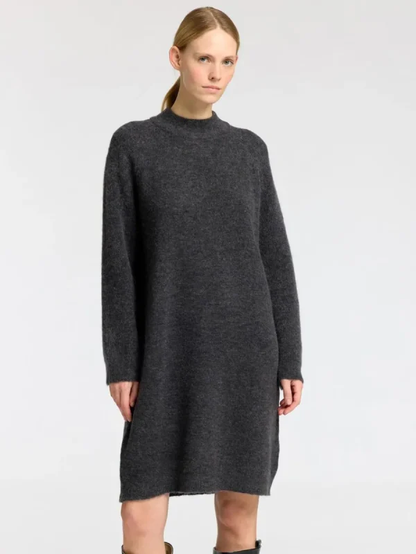 SELECTED STICKAD KORT KLÄNNING Grey Store