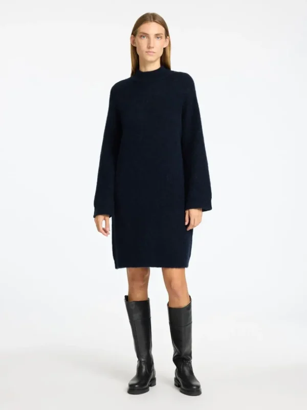 SELECTED STICKAD KORT KLÄNNING Blue Discount