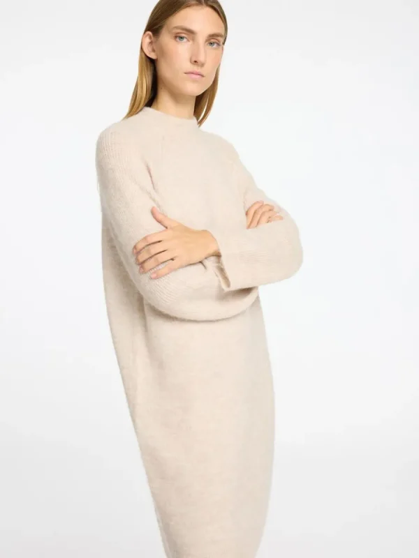 SELECTED STICKAD KORT KLÄNNING Beige Discount