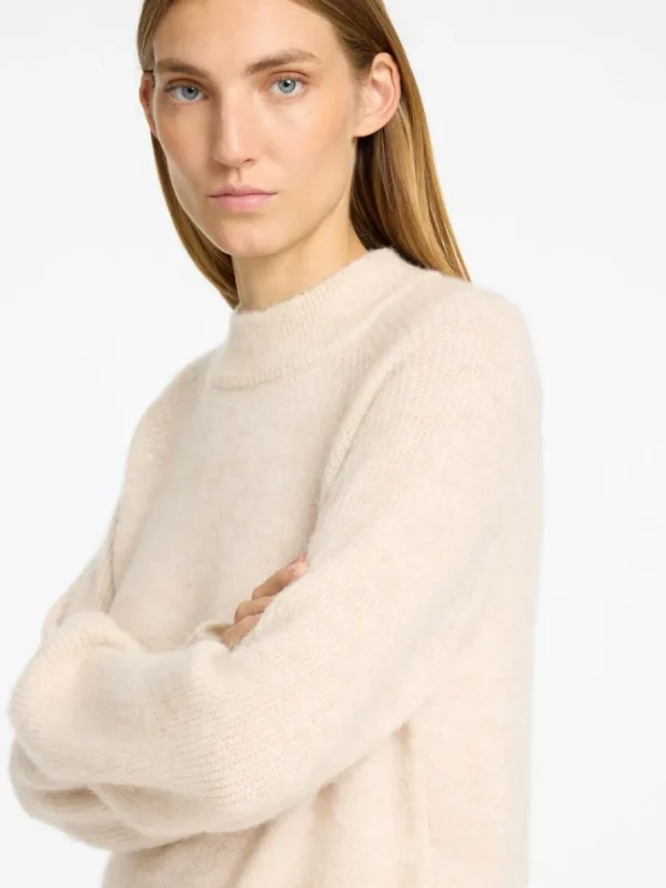SELECTED STICKAD KORT KLÄNNING Beige Discount
