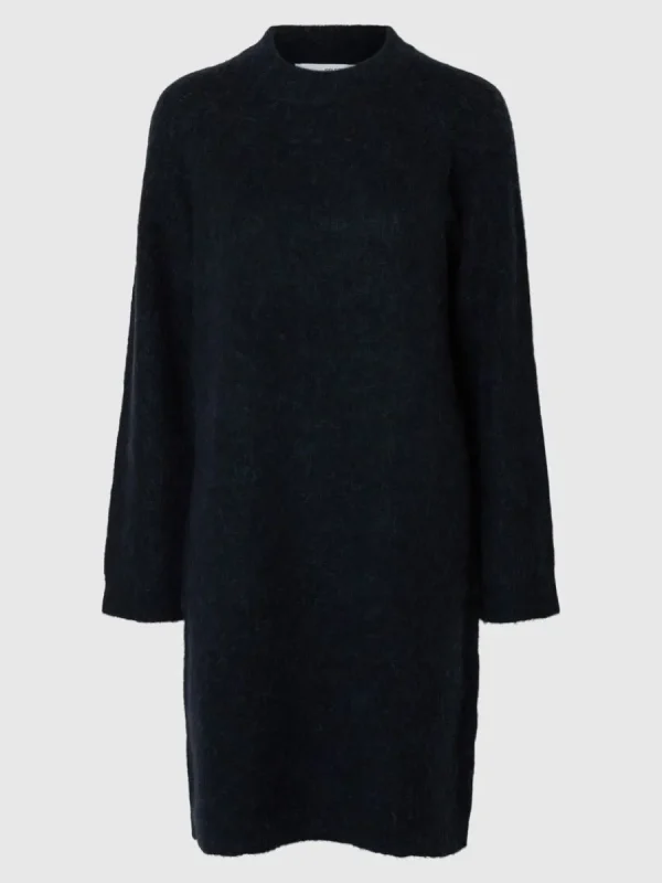 SELECTED STICKAD KORT KLÄNNING Blue Discount