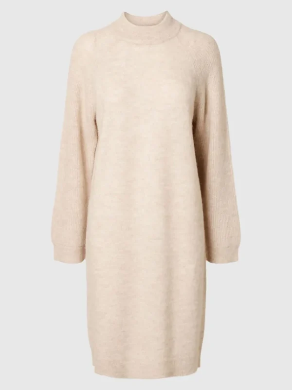 SELECTED STICKAD KORT KLÄNNING Beige Discount