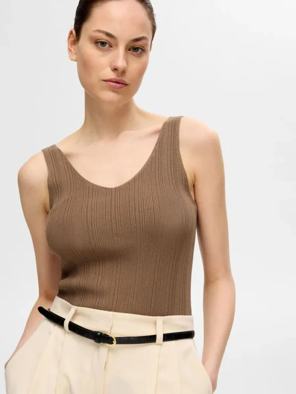 SELECTED STICKAD LINNE Brown Outlet