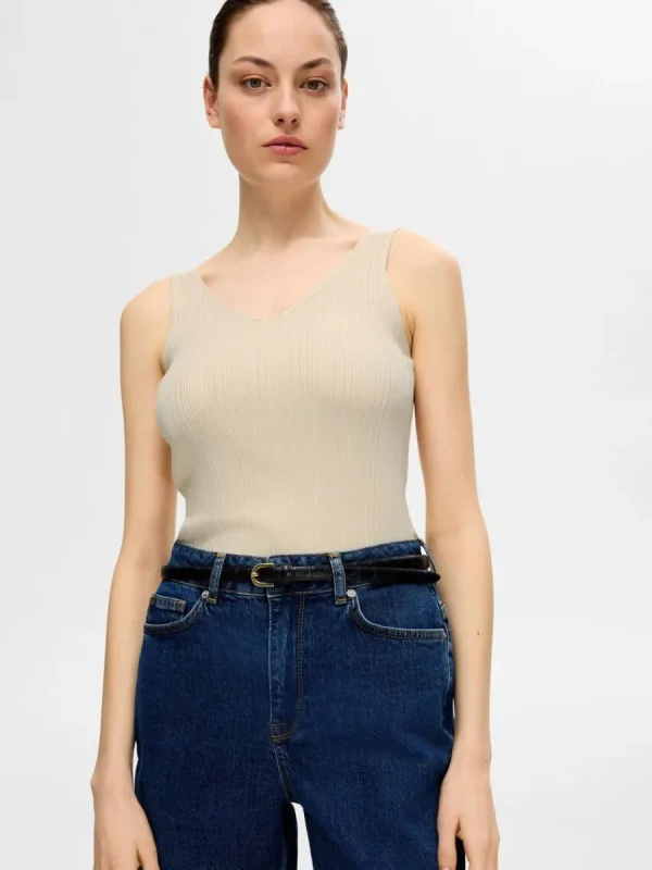 SELECTED STICKAD LINNE Beige Store