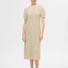 SELECTED STICKAD MAXIKLÄNNING Beige Sale