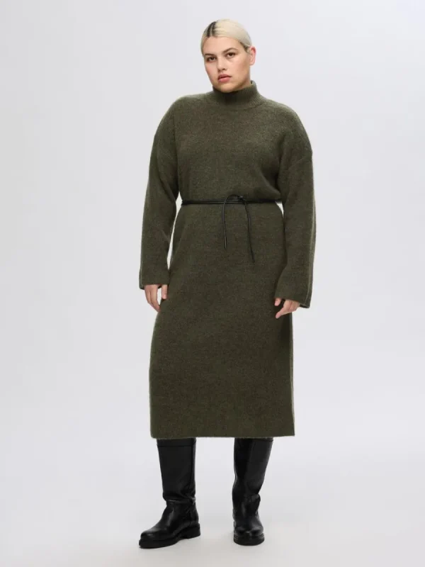 SELECTED STICKAD MAXIKLÄNNING Green Best Sale