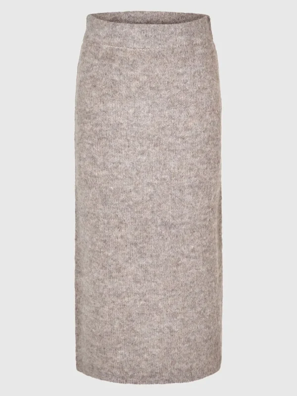 SELECTED STICKAD MIDIKJOL Grey Cheap