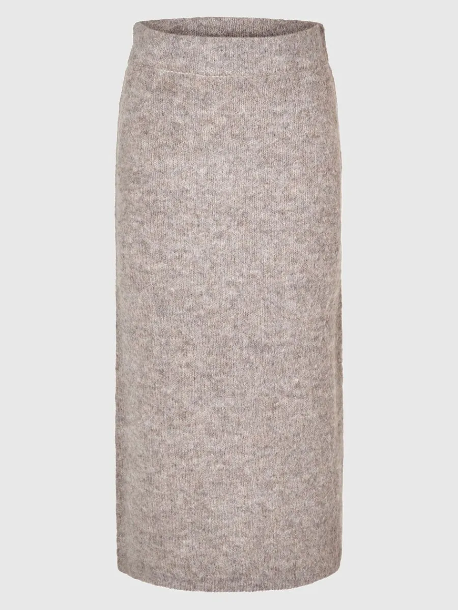 stickad_midikjol_0.webp SELECTED STICKAD MIDIKJOL Grey Cheap