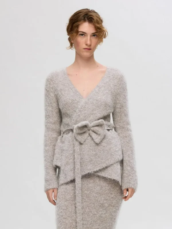 SELECTED STICKAD OMLOTTKOFTA Grey Cheap