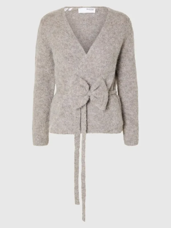 SELECTED STICKAD OMLOTTKOFTA Grey Cheap