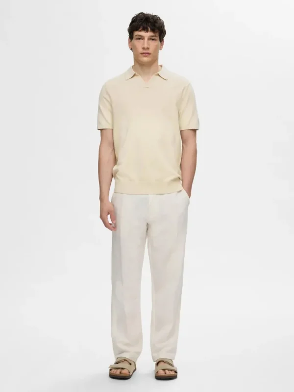 SELECTED STICKAD PIKÉTRÖJA Beige Online