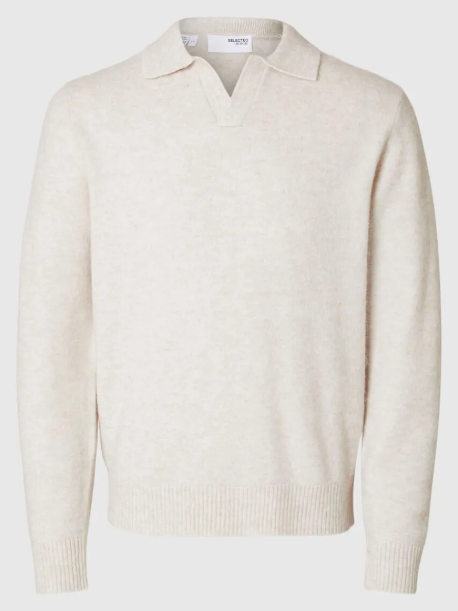 stickad_piktrja_3.webp SELECTED STICKAD PIKÉTRÖJA Beige New