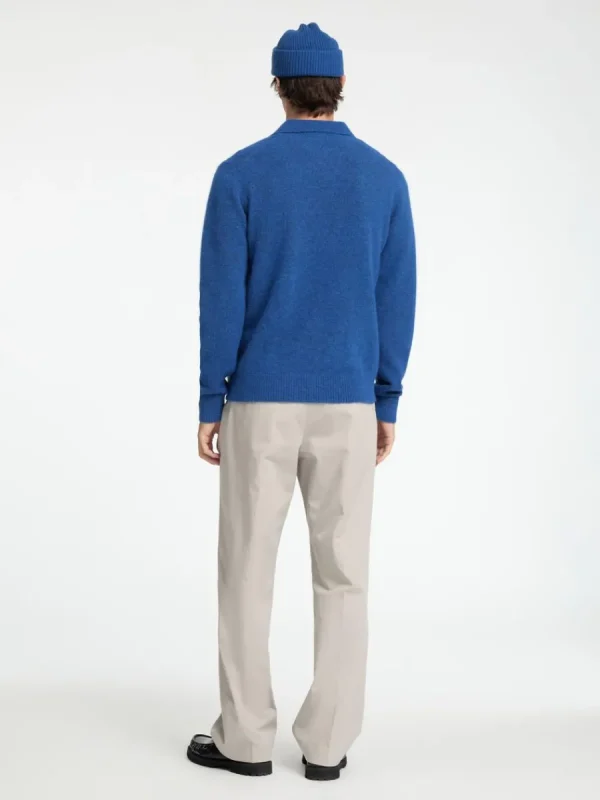 SELECTED STICKAD PIKÉTRÖJA Blue Fashion