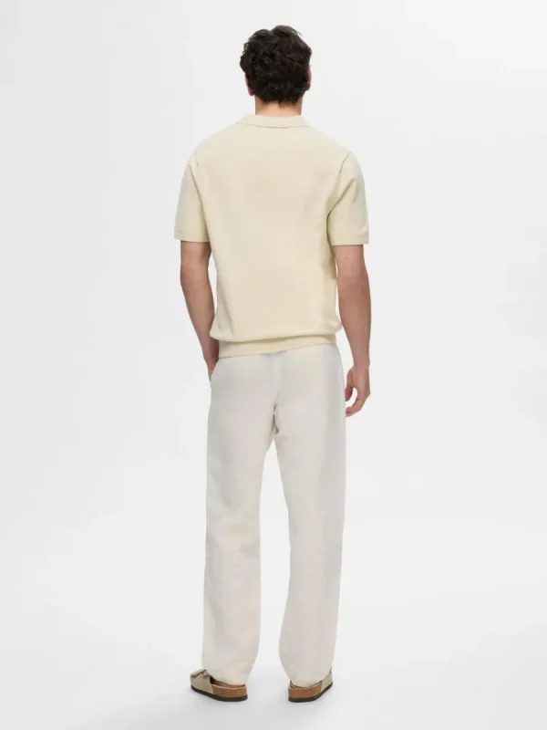 SELECTED STICKAD PIKÉTRÖJA Beige Online