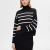 SELECTED STICKAD POLOTRÖJA Black Outlet