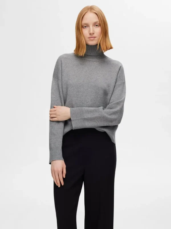 SELECTED STICKAD POLOTRÖJA Grey Cheap