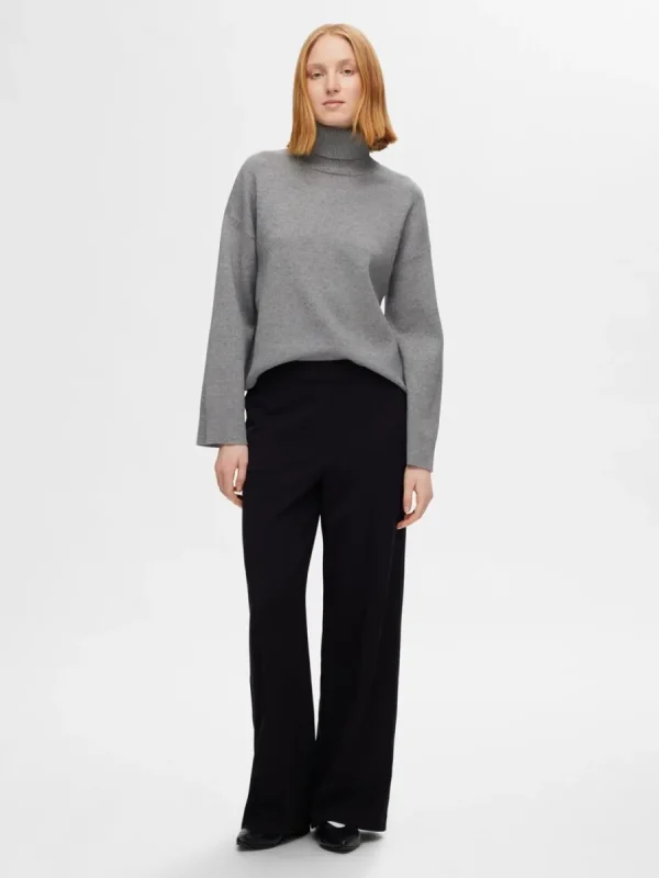 SELECTED STICKAD POLOTRÖJA Grey Cheap