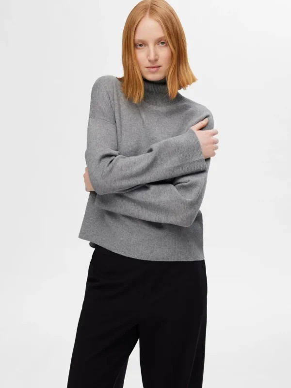 SELECTED STICKAD POLOTRÖJA Grey Cheap