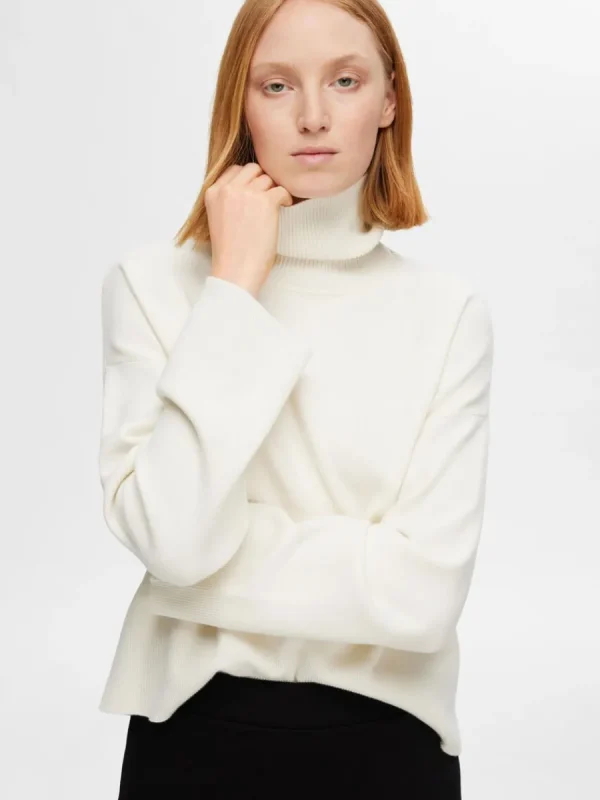 SELECTED STICKAD POLOTRÖJA Beige Cheap
