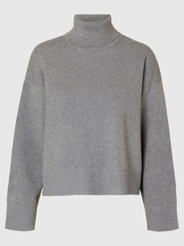 SELECTED STICKAD POLOTRÖJA Grey Cheap