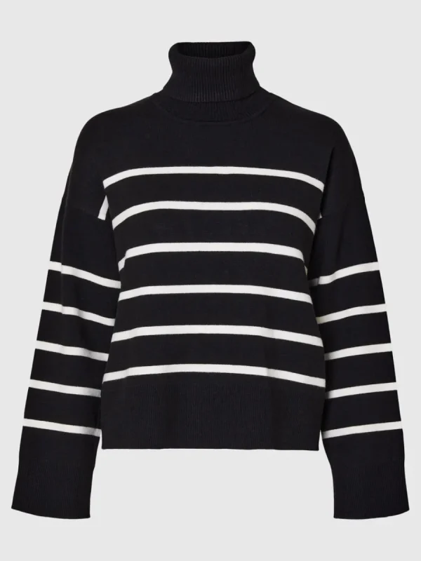 SELECTED STICKAD POLOTRÖJA Black Outlet