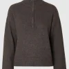 SELECTED STICKAD TRÖJA MED HALVLÅNGT BLIXTLÅS Brown Discount