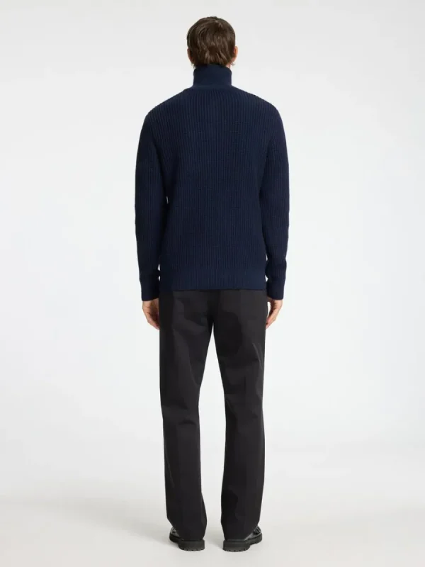 SELECTED STICKAD TRÖJA MED HALVLÅNGT BLIXTLÅS Blue Best Sale