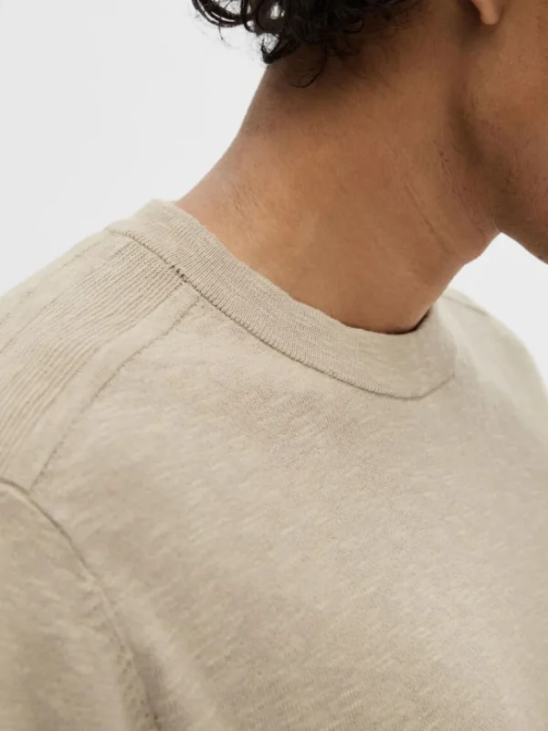 SELECTED STICKAD T-SHIRT Beige Hot
