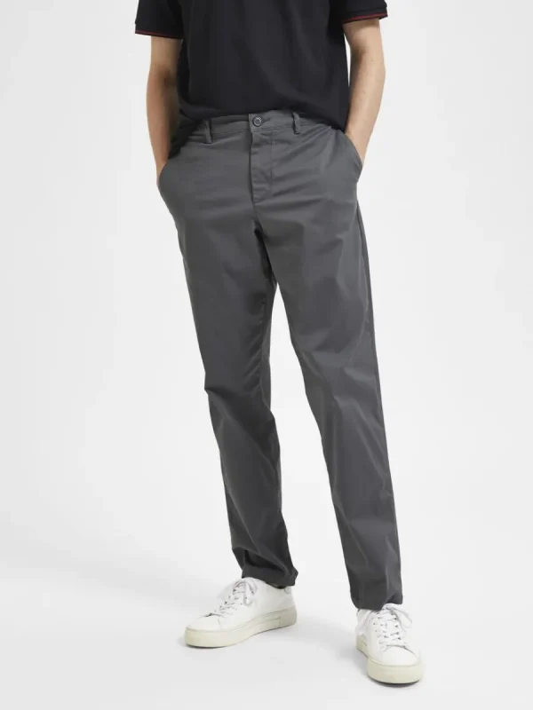 SELECTED 196 STRAIGHT FIT CHINOS Grey Cheap